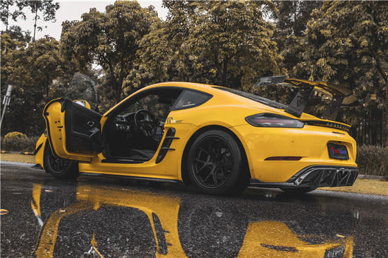 Para o Porsche 718 Boxster Cayman Kit de carroceria Material de fibra de carbono 718 Fibra de carbono difusor traseiro EVO estilo 718 Kit de carroceria de fibra de carbono