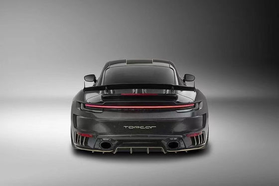 Peças para automóveis Porsche 911 992 Kit de carroceria Material de fibra de carbono seco 911 992 Upgraded TOPCAR Style Body Kit Spoiler