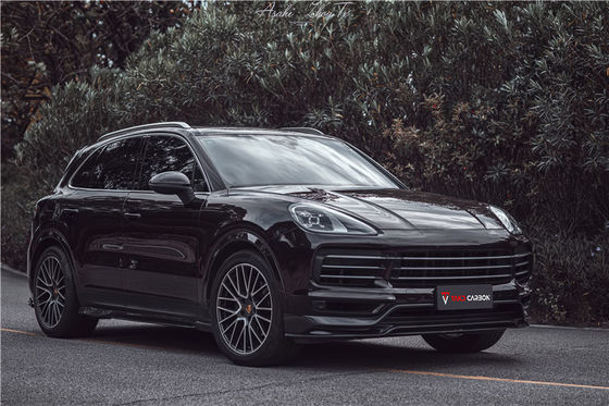 Peças para automóveis Porsche Cayenne Fibra de corpo Kit Cayenne Fibra de carbono Front Spreader Spoiler