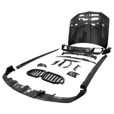 Peças para automóveis para BMW X6M F96 Kit de carroceria de fibra de carbono X6M F96 Modernização do estilo de design LARTE Kit de carroceria de spoiler de difusor de pá frontal