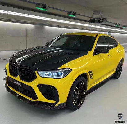 Peças para automóveis para BMW X6M F96 Kit de carroceria de fibra de carbono X6M F96 Modernização do estilo de design LARTE Kit de carroceria de spoiler de difusor de pá frontal