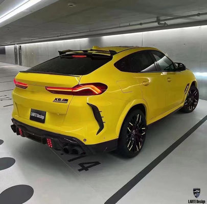 Peças para automóveis para BMW X6M F96 Kit de carroceria de fibra de carbono X6M F96 Modernização do estilo de design LARTE Kit de carroceria de spoiler de difusor de pá frontal