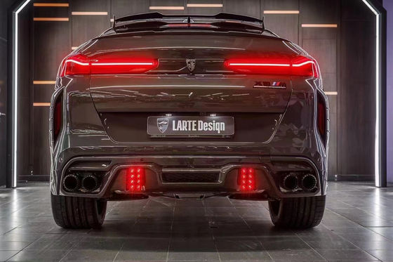 Peças para automóveis para BMW X6M F96 Kit de carroceria de fibra de carbono X6M F96 Modernização do estilo de design LARTE Kit de carroceria de spoiler de difusor de pá frontal