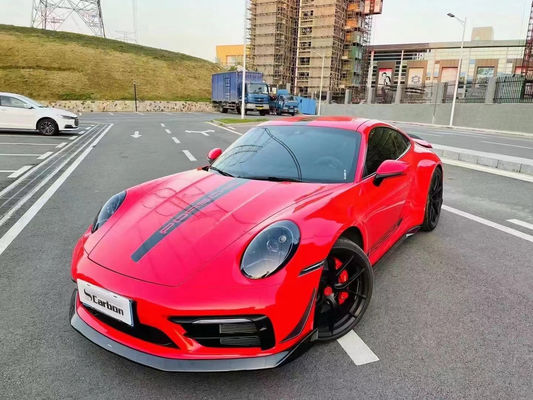para Porsche 992 Kit de corpo de fibra de carbono 992 Fibra de carbono lábio dianteiro difusor saia lateral spoiler capô guarda-chuva