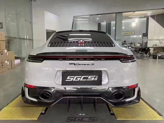 para Porsche 992 Kit de corpo de fibra de carbono 992 Fibra de carbono lábio dianteiro difusor saia lateral spoiler capô guarda-chuva