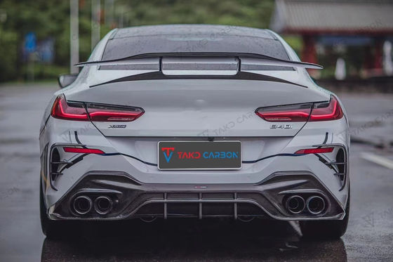 Peças para automóveis para BMW série 8 G14 G15 G16 840i Kit de carroceria de fibra de carbono 840i Fibra de carbono Scoop frontal Spoiler lateral difuso