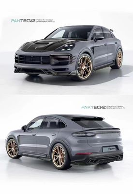 Para Porsche Cayenne Fibra de Carbono Kit Cayenne Fibra de Carbono Frente Difusor de Lábio Spoiler Alto Ala Hood saia lateral