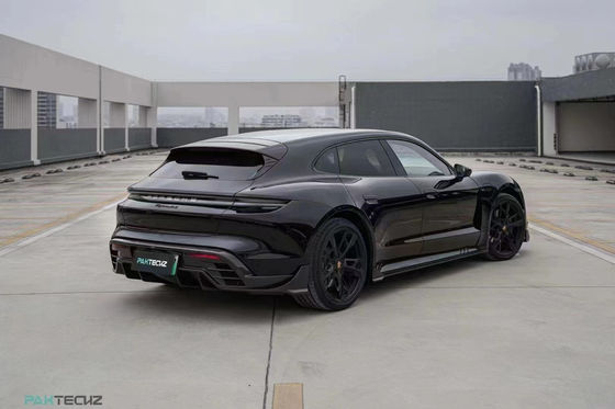 Kit de carroceria de fibra de carbono seca para Porsche Taycan Taycan Upgrade PAKTECHZ Style Kit de carroceria de espátula frontal difusora spoiler