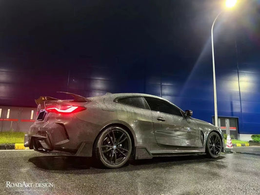 Kit de corpo de fibra de carbono para BMW Série 4 G22 G22 Fibra de carbono Frente Pá Difusor Spoiler Lado saia seca Kit de corpo de fibra de carbono