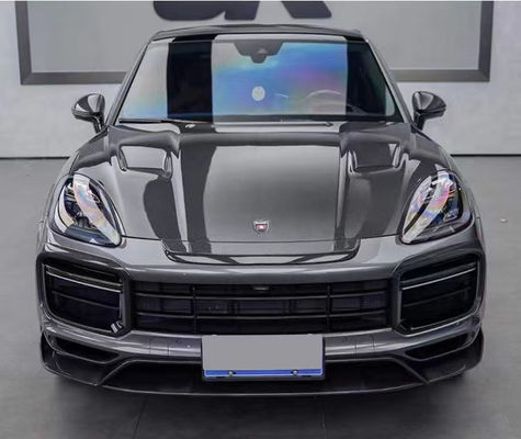Para o Porsche Cayenne Kit de Fibra de Carbono Wide Body Cayenne Upgrades estilo MSY Fibra de Carbono Front Lip Diffuser Spoiler Hood