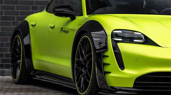 Para Porsche Taycan Kit de corpo largo Taycan Upgrades estilo PD Fibra de Carbono Lobo Fronteiro Diffuser Spoiler Lado saia Arco de roda