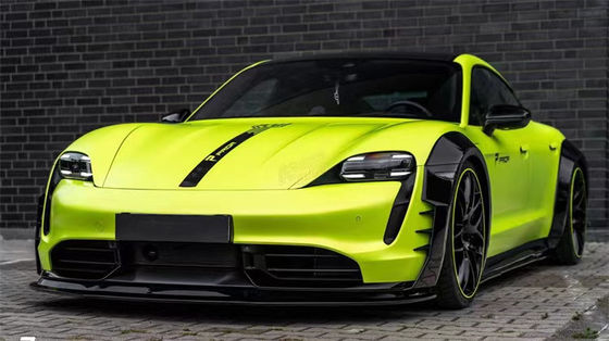 Para Porsche Taycan Kit de corpo largo Taycan Upgrades estilo PD Fibra de Carbono Lobo Fronteiro Diffuser Spoiler Lado saia Arco de roda