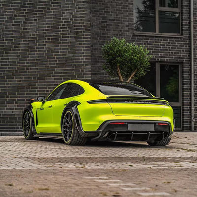Para Porsche Taycan Kit de corpo largo Taycan Upgrades estilo PD Fibra de Carbono Lobo Fronteiro Diffuser Spoiler Lado saia Arco de roda