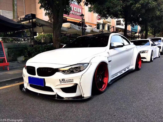 LB Wide-body Kit para BMW M4 F82 Wide-body Kit M4 F82 Upgraded LB Style Front Lip Diffuser Spoiler Carbon Fiber Body Kit