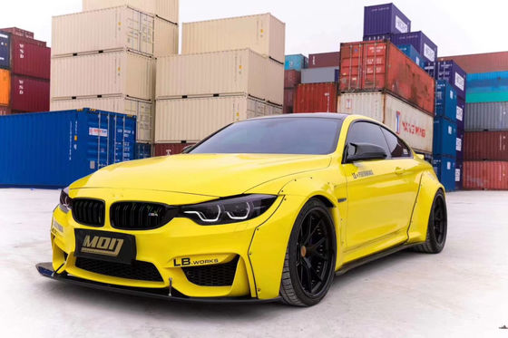 LB Wide-body Kit para BMW M4 F82 Wide-body Kit M4 F82 Upgraded LB Style Front Lip Diffuser Spoiler Carbon Fiber Body Kit
