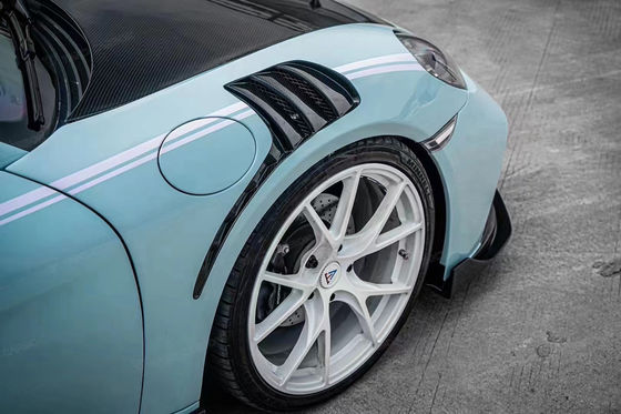 Lake Blue GTS Porsche Body Kit 718 Saica lateral 2017 - 2019 Spoiler do pára-choques