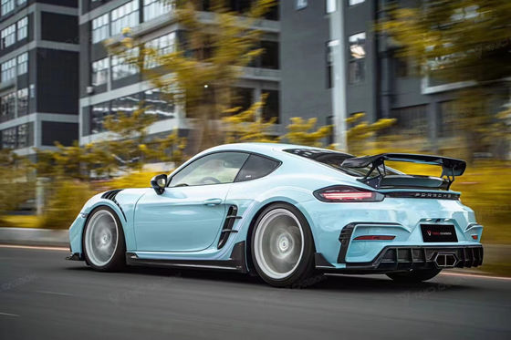 Lake Blue GTS Porsche Body Kit 718 Saica lateral 2017 - 2019 Spoiler do pára-choques