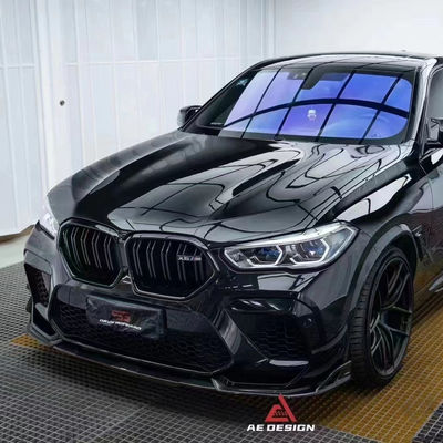 Para o BMW X6M F96 Kit de corpo de fibra de carbono X6M F96 Upgrades o estilo AE Fibra de carbono frontal da língua difusor spoiler