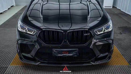 Para o BMW X6M F96 Kit de corpo de fibra de carbono X6M F96 Upgrades o estilo AE Fibra de carbono frontal da língua difusor spoiler