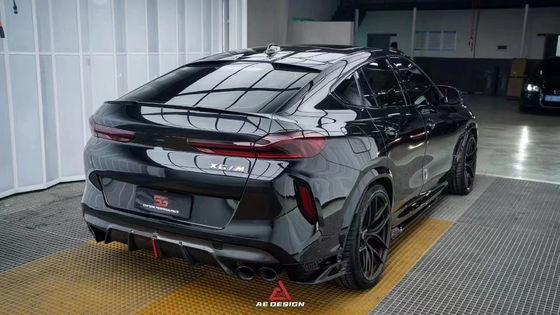 Para o BMW X6M F96 Kit de corpo de fibra de carbono X6M F96 Upgrades o estilo AE Fibra de carbono frontal da língua difusor spoiler