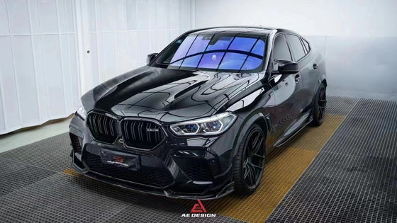 Para o BMW X6M F96 Kit de corpo de fibra de carbono X6M F96 Upgrades o estilo AE Fibra de carbono frontal da língua difusor spoiler