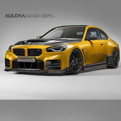 Para o BMW M2 G87 Kit de corpo de fibra de carbono M2 estilo Paktechz atualizado Fibra de carbono frontal de lábio difusor spoiler Hood