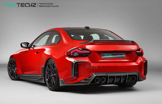 Para o BMW M2 G87 Kit de corpo de fibra de carbono M2 estilo Paktechz atualizado Fibra de carbono frontal de lábio difusor spoiler Hood