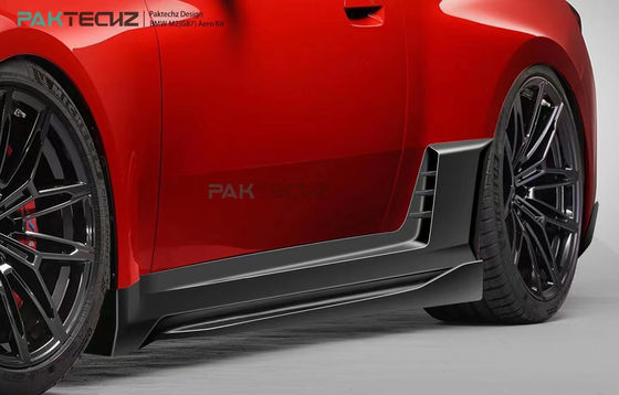 Para o BMW M2 G87 Kit de corpo de fibra de carbono M2 estilo Paktechz atualizado Fibra de carbono frontal de lábio difusor spoiler Hood