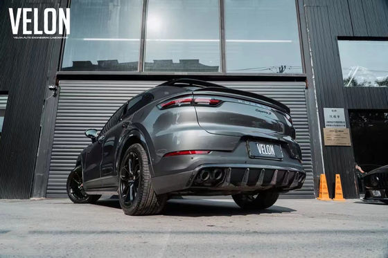 Substituição 2019 Porsche Cayenne Body Kit Side Skirts Fibra de Carbono Seca Diffuser Spoiler