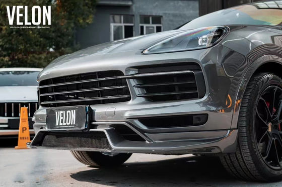 Substituição 2019 Porsche Cayenne Body Kit Side Skirts Fibra de Carbono Seca Diffuser Spoiler