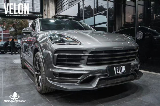 Substituição 2019 Porsche Cayenne Body Kit Side Skirts Fibra de Carbono Seca Diffuser Spoiler