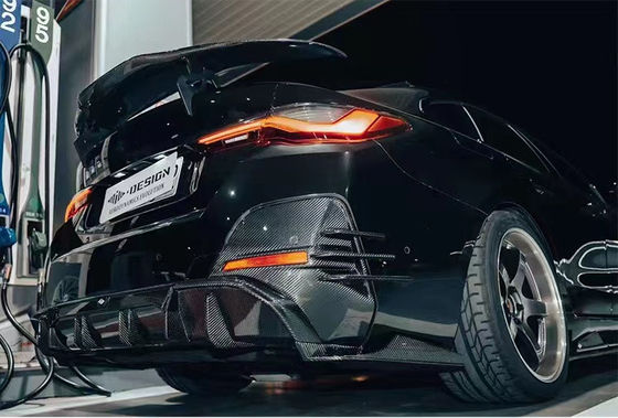 Para BMW I4 Kit de corpo de fibra de carbono I4 Kit de corpo de fibra de carbono Front Lip Diffuser Spoiler Side Skirt Hood I4