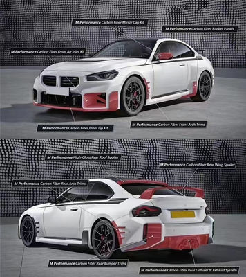 Para BMW M2 G87 Kit de corpo de fibra de carbono M2 G87 Upgraded MP Style Fibra de carbono frontal