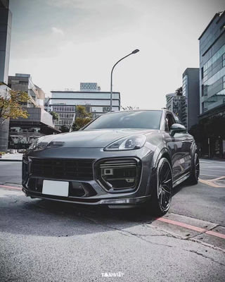Cayenne Porsche Body Kit Difusor de lábio frontal de fibra de carbono seca MTR estilo