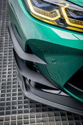 Para o BMW G80 G82 M3 M4 Kit de corpo de fibra de carbono G80 G82 M3 M4 Atualizado AE Estilo Fronteiro Difusor de Lábios Spoiler Side Skirt Body Kit