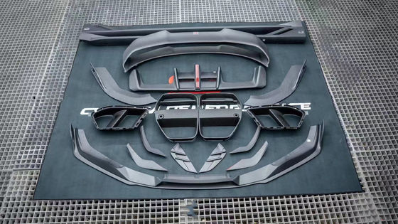 Para o BMW G80 G82 M3 M4 Kit de corpo de fibra de carbono G80 G82 M3 M4 Atualizado AE Estilo Fronteiro Difusor de Lábios Spoiler Side Skirt Body Kit