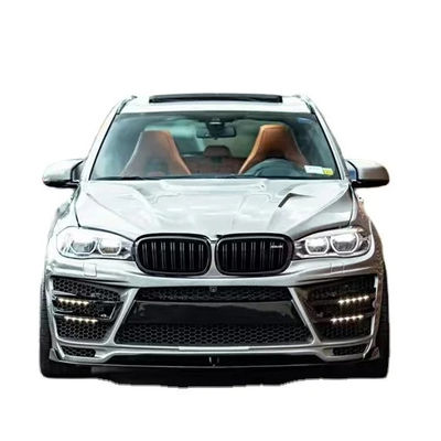 Para BMW X5 X5M Kit de carroceria larga X5 X5M Upgraded RD Fibra de carbono estilo Frente e traseiro tampão spoiler Hood Widebody Kit