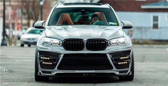Para BMW X5 X5M Kit de carroceria larga X5 X5M Upgraded RD Fibra de carbono estilo Frente e traseiro tampão spoiler Hood Widebody Kit