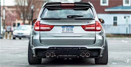 Para BMW X5 X5M Kit de carroceria larga X5 X5M Upgraded RD Fibra de carbono estilo Frente e traseiro tampão spoiler Hood Widebody Kit