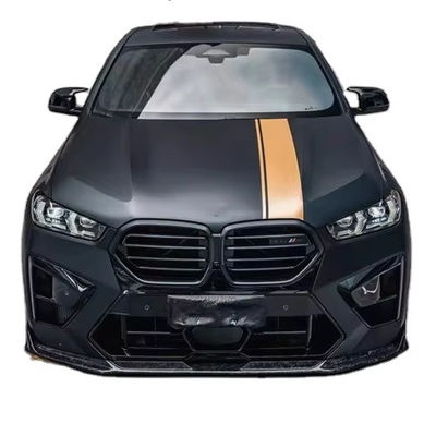 Para o BMW X5M X6M Kit de corpo de fibra de carbono X5M X6M Fibra de carbono frontal de lábio difusor spoiler lado saia capuz
