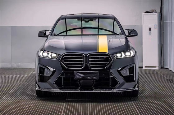 Para o BMW X5M X6M Kit de corpo de fibra de carbono X5M X6M Fibra de carbono frontal de lábio difusor spoiler lado saia capuz
