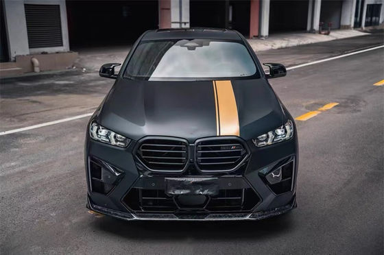 Para o BMW X5M X6M Kit de corpo de fibra de carbono X5M X6M Fibra de carbono frontal de lábio difusor spoiler lado saia capuz