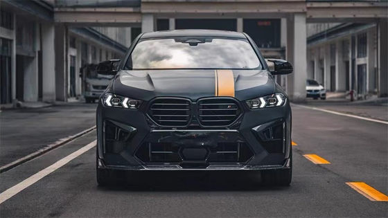 Para o BMW X5M X6M Kit de corpo de fibra de carbono X5M X6M Fibra de carbono frontal de lábio difusor spoiler lado saia capuz