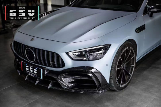 Para a Mercedes AMG GT50 53 63 Kit de corpo de fibra de carbono AMG GT50 53 63 Upgraded Top Style Fibra de carbono Fronte Lips Diffuser Spoiler