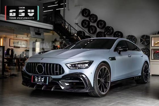 Para a Mercedes AMG GT50 53 63 Kit de corpo de fibra de carbono AMG GT50 53 63 Upgraded Top Style Fibra de carbono Fronte Lips Diffuser Spoiler