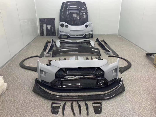 Para Nissan GTR Body Kit GTR R35 Atualiza o VARIS-estilo de fibra de carbono Frente e traseiro Bumper Spoiler Body Kit