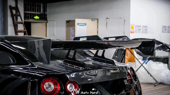Silver GTR Nissan Body Kit LB Style Spoiler Carro Pato Tail Fins Body Kit Spoiler