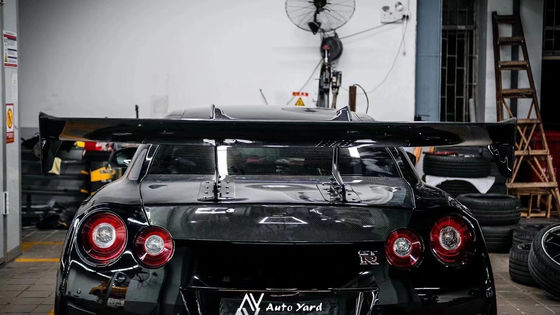 Silver GTR Nissan Body Kit LB Style Spoiler Carro Pato Tail Fins Body Kit Spoiler