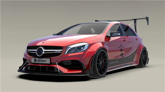 Para o Mercedes AMG A45 Kit de corpo de fibra de carbono A45 Upgraded Top Style Kit de corpo largo