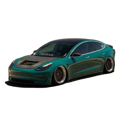 146cm Modelo 3 Tesla Body Kit Plástico Transparente Fibra de Carbono Capuz